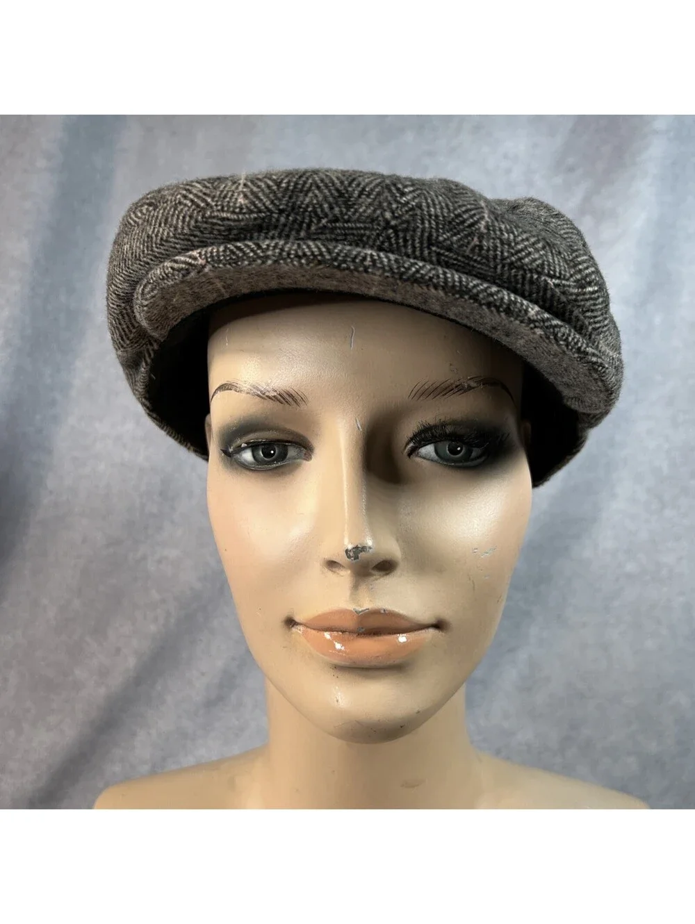 Dockers Newsboy Cabbie Hat Size S/M Brown Herringbone NWT - 1101-1V